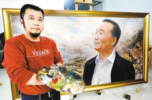大型油画《总理在汶川》作者冯明